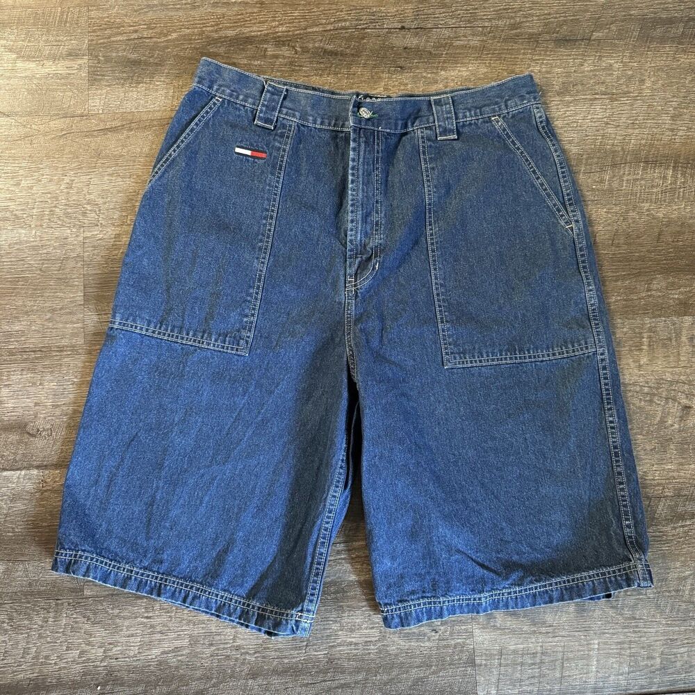 Vintage Tommy Hilfiger Men’s Size 38 Y2K Jean Shorts Logo